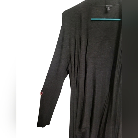 Eileen Fisher Black Drapey Open Front Long Cardigan, Size M NEW w/o TAG - Picture 5 of 7
